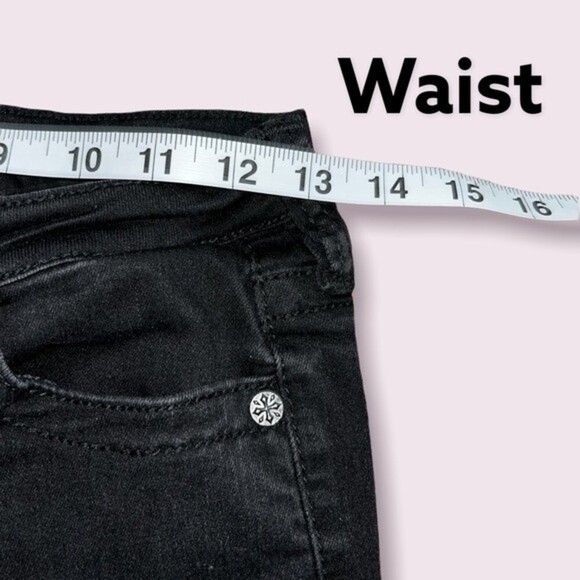 Affliction Raquel Low Rise Black Skinny Jeans Beaded Denim Womens Size 25 - Picture 11 of 12